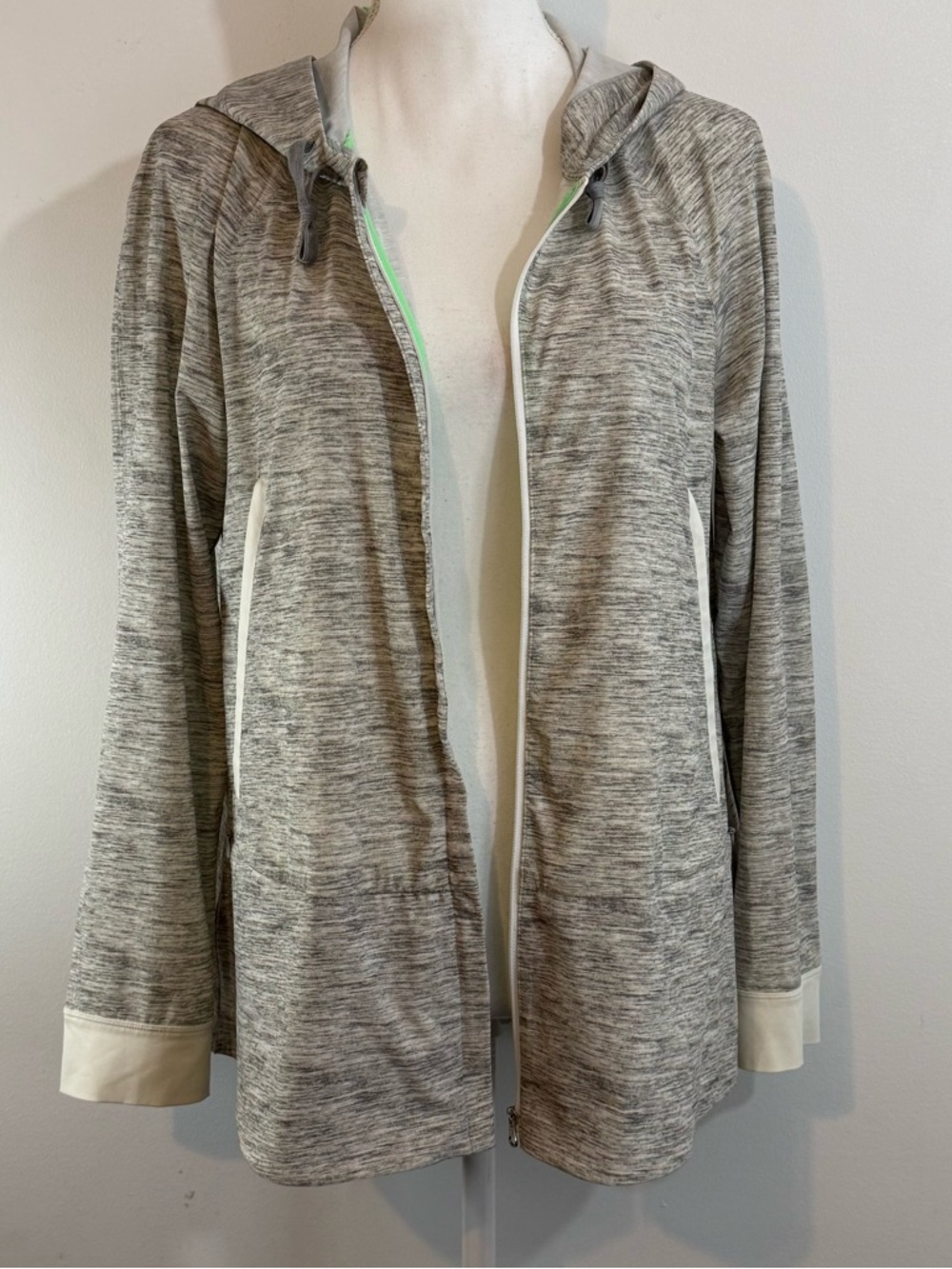 Lululemon Gray Space Dye Longline Zip Hoodie Jacket Size 4